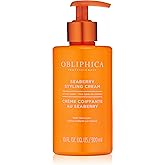 Obliphica Seaberry Styling Cream for Women - Anti-Frizz Control, Normal Hair Products, Damaged Repaired Hair - Hair Mask & Treatment for Protecting Hair & Scalp - 10 Fl Oz