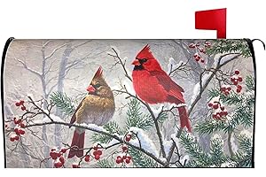 SWEETSHOW Winter Magnetic Mailbox Cover - Standard Size 18" X 21" - Holiday Garden Decorations for Outside