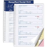 Money Rent Receipt Book,7.9x11.22 Inches 3 Part Carbonless,Receipt Book with Carbon Copies,Cash Receipt Book,100 Sets per Book