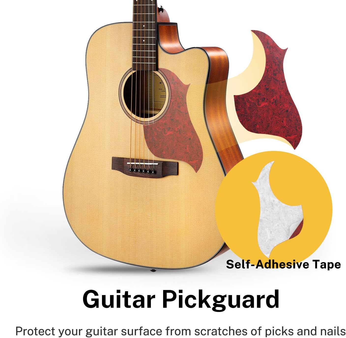 Donner Acoustic Guitar for Adult Beginners Full Size 4/4 Cutaway Guitar Package 41'' Spruce Mahogany with Gig Bag Tuner Strap Strings Capo Picks (DAG-1C) - Image 3