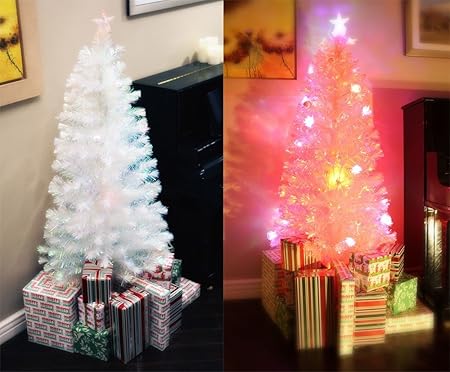 Amazon Com Xmasbuddy 6 Ft Pre Lit Multi Color Led Lights Fiber