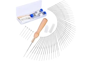 SHWAKK Needle Felting Needles,57PCS Needle Felting Kits,Needle Felting Supplies,45 Wool Felting Needles, 3 Wooden Handle for Making Felt Animals Doll Painting Handicraft 36/38/40 Gauge
