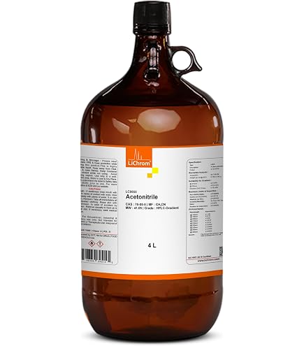 Acetonitrile, HPLC Gradient Grade, 99.9% Min, 4X4 Liter (via
