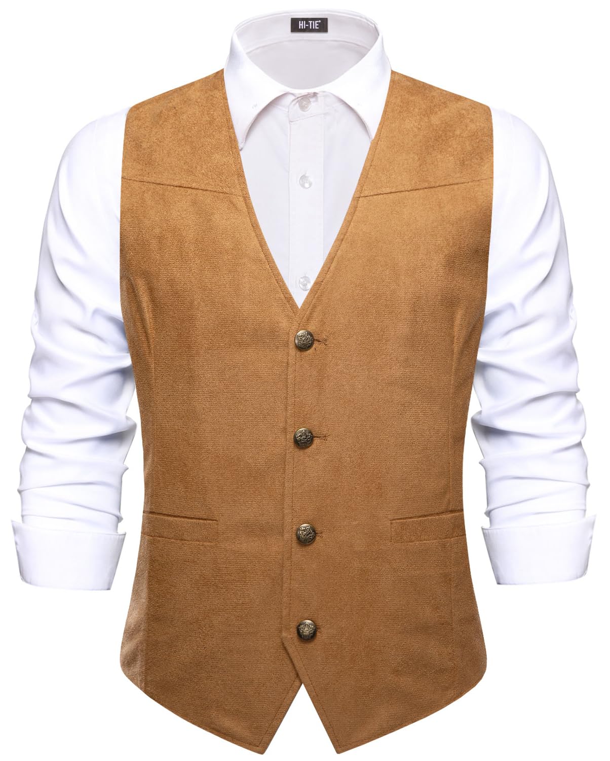 Hi-Tie Men's Suit Vest Tailored Collar Single