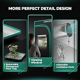 Mars Hydro 60x60x140 cm Grow Tent Reflective Mylar with Floor Tray View Window view 7