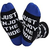 ZJXHPO Cycle Ride Crew Sock Just Enjoy The Ride Novelty Sock Cycle Gift Bicycle Lover Gift Biking Sock Cycling Sock
