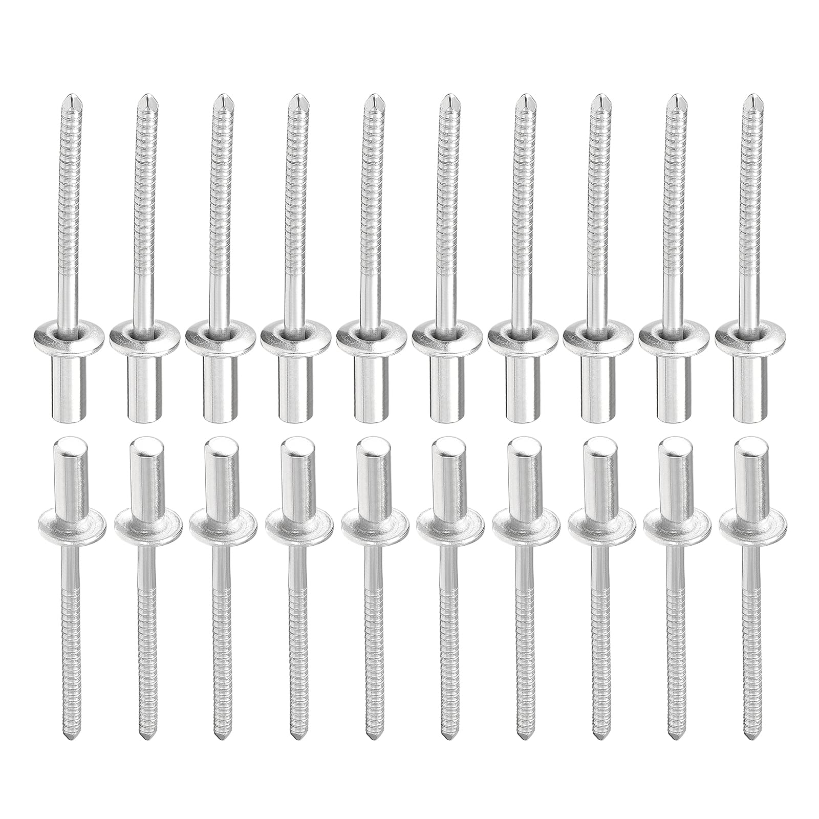 DTGN 4mm x 11mm (DXL) Blind Rivets - 25Pack - Good for Machinery Joining - 304 Stainless Steel Dome Closed End Rivet — image 1