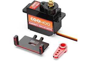 COOWOO RC Servo, Steering Servo with Servo Mount and Servo Horn Upgrade Parts for 1/24 SCX24 RC Crawler Cars Complete Upgrades (Package C)