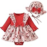 Aalizzwell Infant Baby Girls One Piece Romper Dress with Hat 0-18 Months