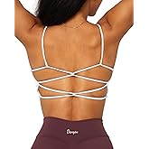 Danysu Backless Sports Bra Soft Workout Tops with Removable Padded Yoga Training Bras Strappy Going Out Top