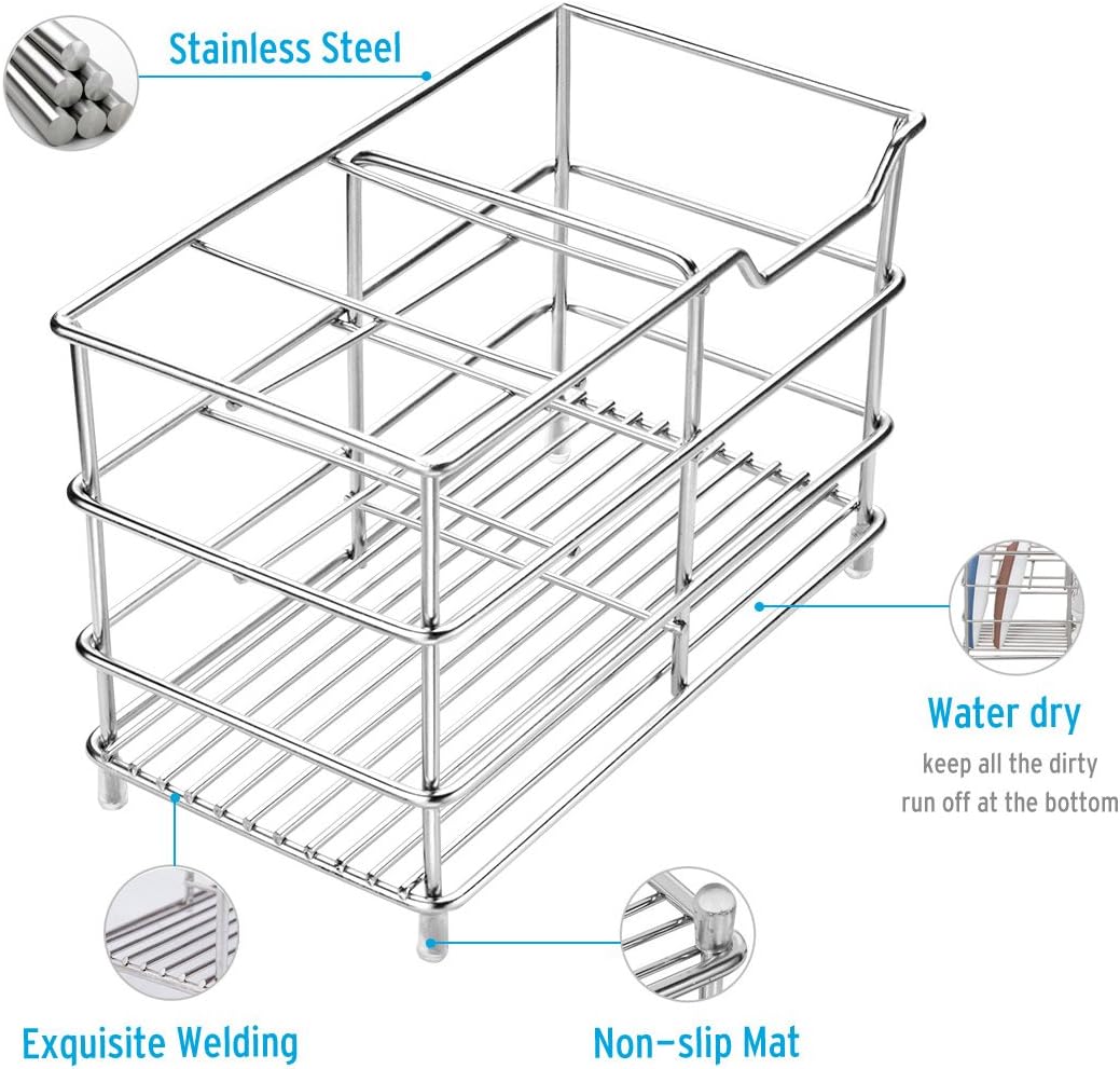 Amazer Electric Toothbrush Holder, Stainless Steel Rustproof Metal Bathroom Toothpaste Holder Stand with Multi-Functional 5 Slots for Electric Toothbrush, Chrome: Kitchen & Dining
