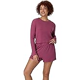 Hanes womens Sleepwear Set, Originals Supersoft Comfywear Long-sleeve Top & Sleep Shorts, Loungewear Set for Women