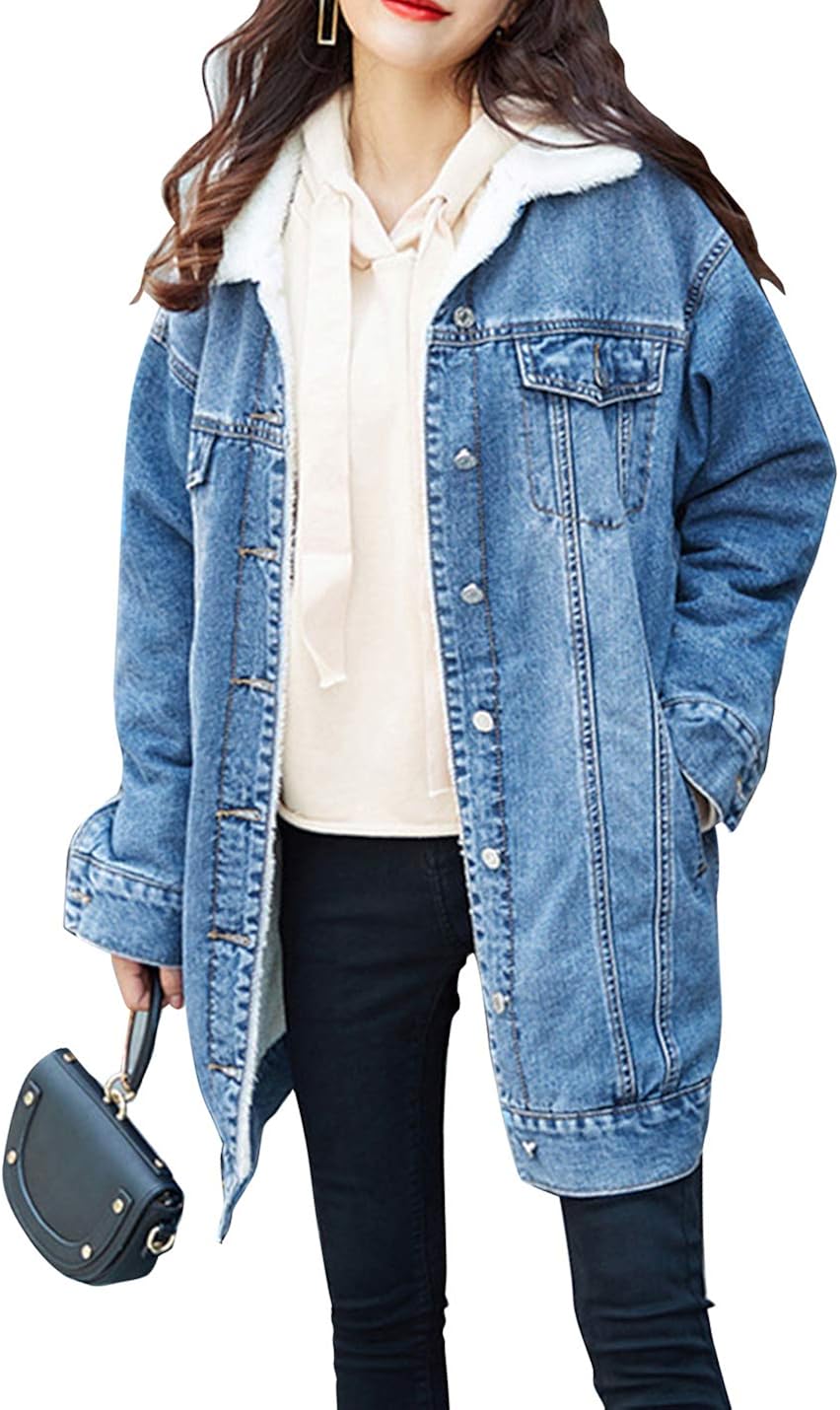 denim and sherpa jacket womens