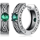 Celtic Knot Earrings for Women 925 Sterling Silver Celtic Hoop Earrings Irish Jewelry for Women Men