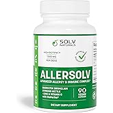 ALLERSOLV Quercetin with Bromelain Advanced Allergy and Immune Complex, Non-GMO with Vitamin C and Zinc, Stinging Nettle Leaf, 500mg Natural Allergy Supplements, 90 Veggie Capsules