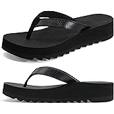 KuaiLu Women's Arch Support Platform Flip Flop Sandals