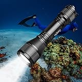 ORCATORCH D550 Dive Light 1000 Lumens Scuba Dive Torch Diving Light Submarine Flashlight with 3400mAh Battery, Charger, Wrist