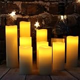 HANZIM LED Candles Flameless Ivory Pillars with 10 Key Remote 24h Timer view 3