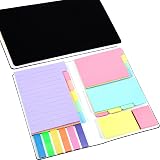 Thboxes Sticky Notes Set 400 Pcs Multicolor PU Leather Cover Office School
