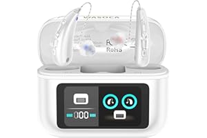 WASOCA Hearing Aids for Seniors,Hearing Aids with Bluetooth,Rechargeable Hearing Aids with LED Digital Display,Intelligent Noise Cancellation, 5 Levels of Volume Adjustment, Hearing Amplifiers with APP,Easy to Use and Clear Sound