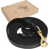 Guiding Star Leather Dog Leash 6ft, Dog Leashes for Large Dogs Heavy Duty, Soft Braided Handmade Leather Training Leash for Large & Medium Dogs (6ftx3/4inch, Black)