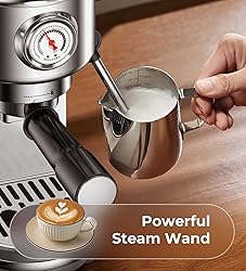 Espresso Machine with Milk Frother, 20 Bar High