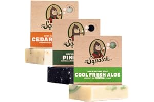 Dr. Squatch All Natural Bar Soap for Men, 3 Bar Variety Pack, Pine Tar, Cedar Citrus and Cool Fresh Aloe