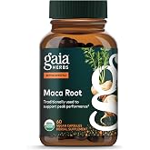 Gaia Herbs Maca Root, 60 Vegan Capsules, 60 Servings | Caffeine-Free Energy Supplement, Traditionally Used to Support Healthy Energy &amp; Stamina, Made with Organic Maca Root*