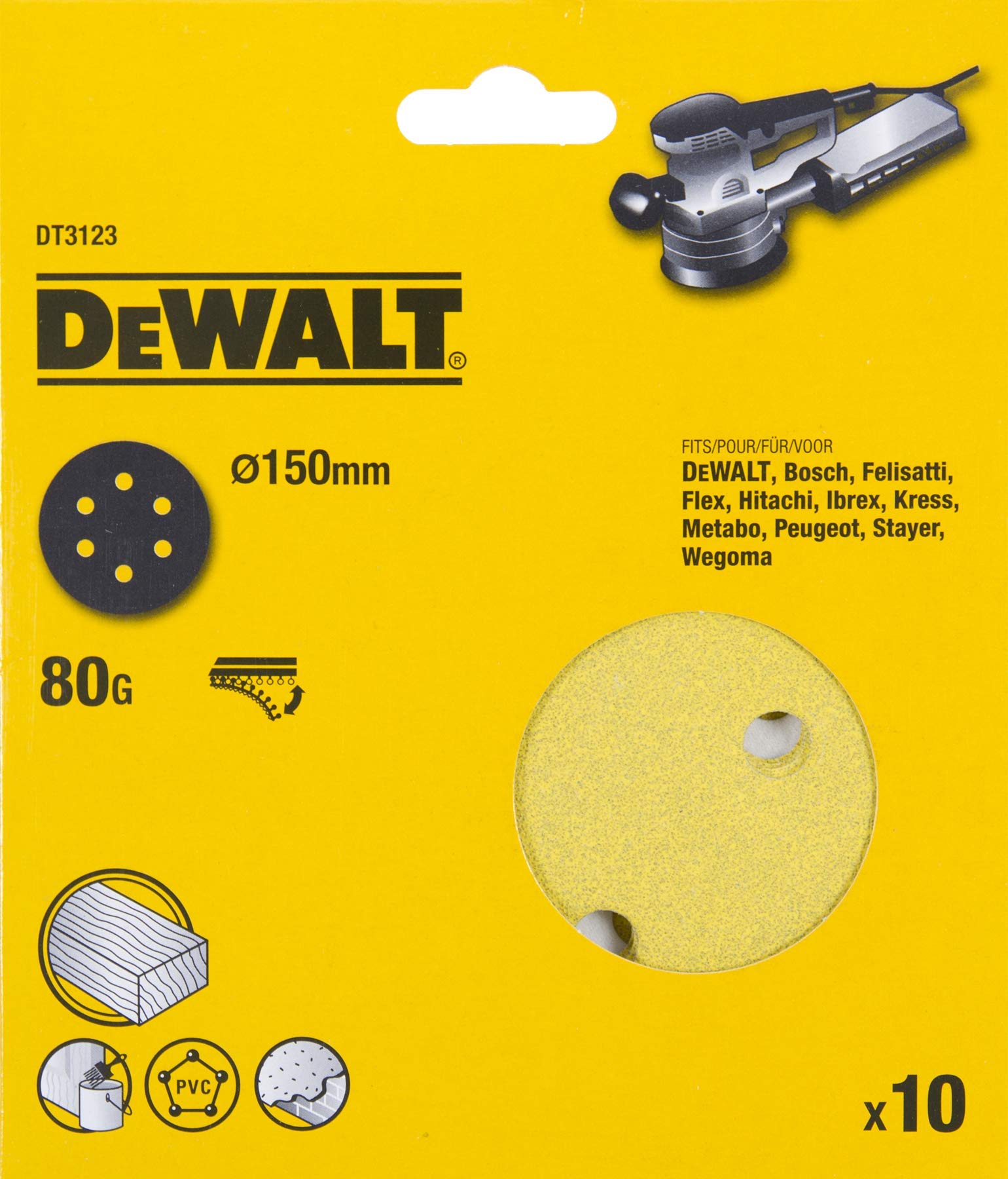 DEWALT DT3123-QZ 150mm Orbital Sanding