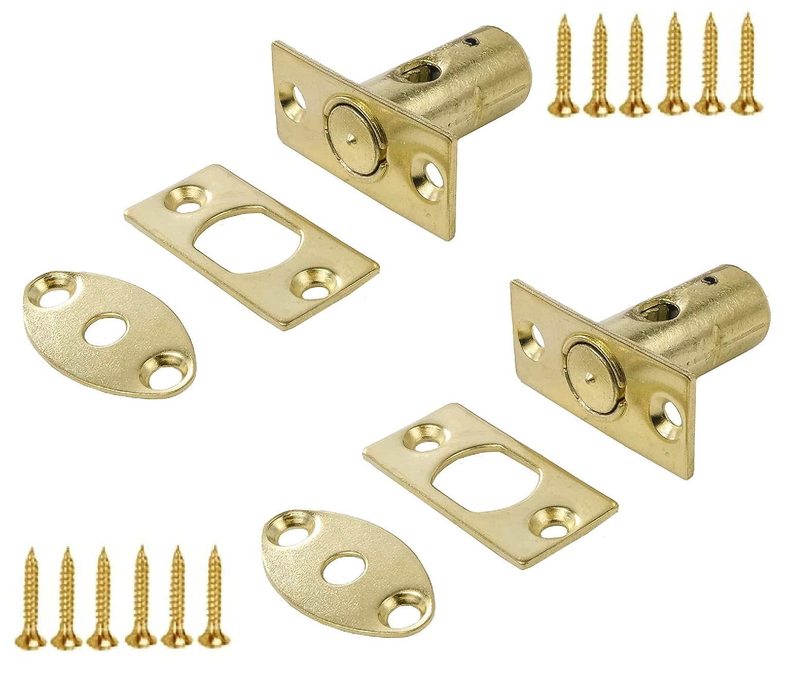 TERF® Heavy Duty Polished Brass 32mm Mortice Door Window Rack Bolt Security Lock Bolt with Fixing Screws - Pack of 2