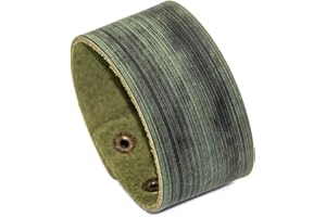 Pitmmord Punk Rock Wide Faux Leather Wristband Retro Adjustable Snap Bracelet Arm Band Cuff Bracelet