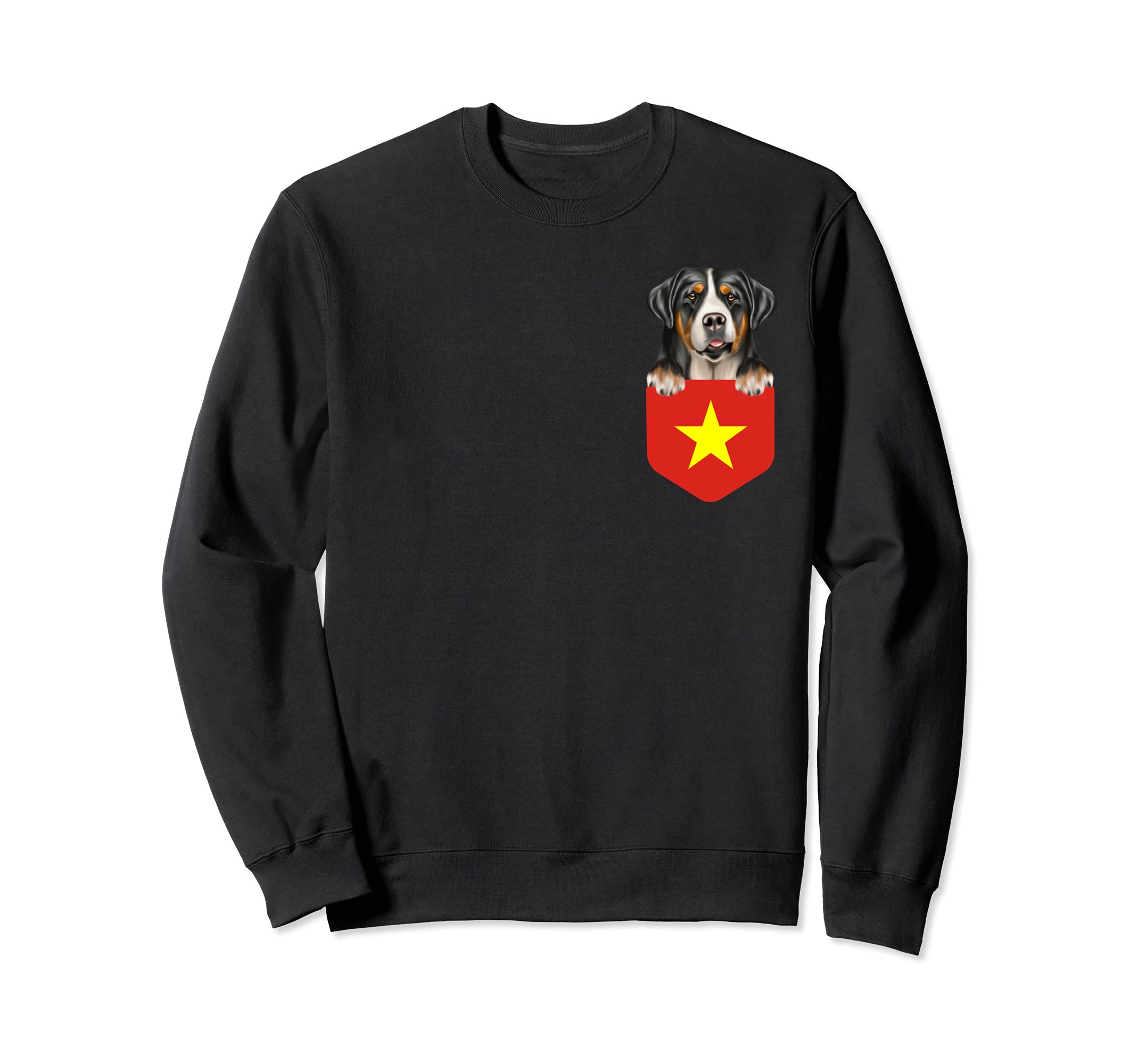 Vietnam Flag Greater Swiss Mountain Dog Dog In Pocket Sweatshirt