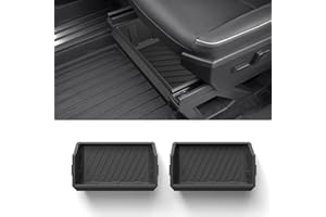 LUCKEASY 2pcs For Tesla Cybertruck 2025 2023 2024 Under Seat Storage Box TPE Organizer Hidden Storage Boxes Waterproof Washable Storage Trays Organizers For Cybertruck Accessories