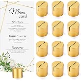 Affrolling 12 Pcs Place Card Holders, Cylinder Table Number Stand,Gold | Mini Cylinder Place Card Stand for Wedding, Birthday Party, Banquet, Restaurant, Menu, Photo, Name Tag Display
