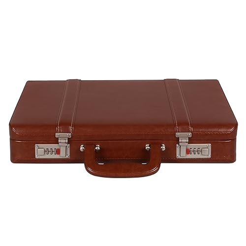 C Comfort Faux Leather Office Briefcase Tan