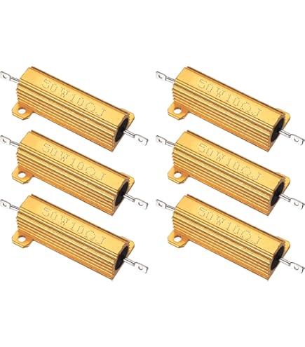 PATIKIL Lot De 2 Résistances De Coque En Aluminium 50 W 25 Ohm, Boîtier En Aluminium, Résistances Bobinées, Résistance De Puissance à Vis, Tolérance De 5 %, Doré