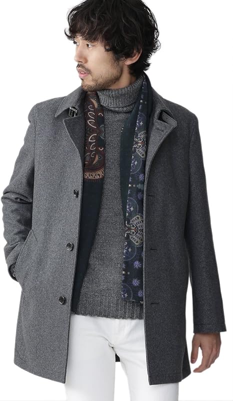 Amazon Co Jp ナノ ユニバース Nano Universe ｎｏｂｉｌｉａハーフステンカラーコート 48 グレー Nano Universe 服 ファッション小物