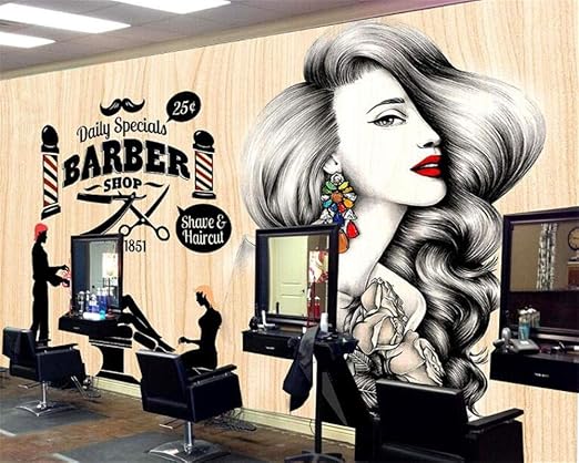 Custom Hairdressing Salon Hair Wall Barber Shop Vintage Makeup