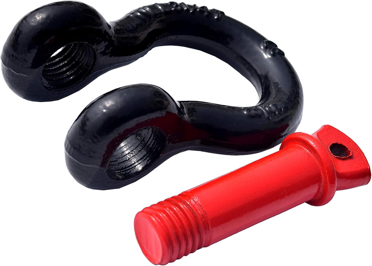 QIQU 2Pack 5/8inch D-Ring Shackle,Steel Shackle for Towing,Heavy Duty Forged Steel with 3.25ton Ton Capacity (5/8inch, Black with Red Pin): Automotive