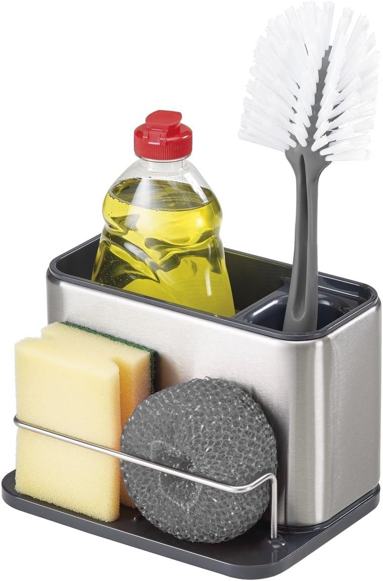 Joseph Joseph Surface Stainless-Steel Caddy Sink Area Organiser, Sponge Holder - Silver, Grey, 12 - Image 3