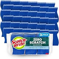 Scotch-Brite Zero Scratch Scrub Sponge, 36 Kitchen Sponges for Cleaning Around The Home, Bathroom & More, Effective + Gentle 