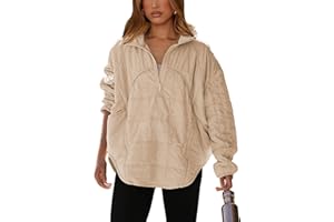 Daacee 2025 Oversized Lightweight Quilted Pullover Jacket for Women Half Zip Up Puffer Jackets Padded Outwear XS-2XL