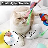 Vealind Interactive Cat Toy Cream White 360° Rotating Butterfly Teaser view 4