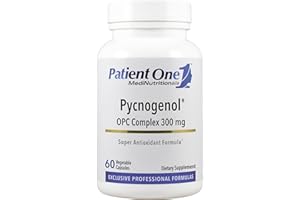 Patient One Pycnogenol OPC Complex 300mg | Supplement to Support Vascular Health and Healthy Aging* | French Maritime Pine Bark and More | 60 Capsules
