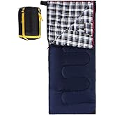 REDCAMP Cotton Flannel Sleeping Bag for Camping Backpacking, Adults Cold Weather Envelope Sleeping Bags with 2/3/4/6lbs Filling
