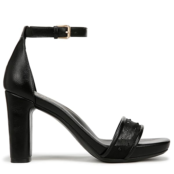 NATURALIZER WOMENS JOY ANKLE STRAP HEELED DRESS SANDAL BLACK MESH SPARKLE 9.5 M