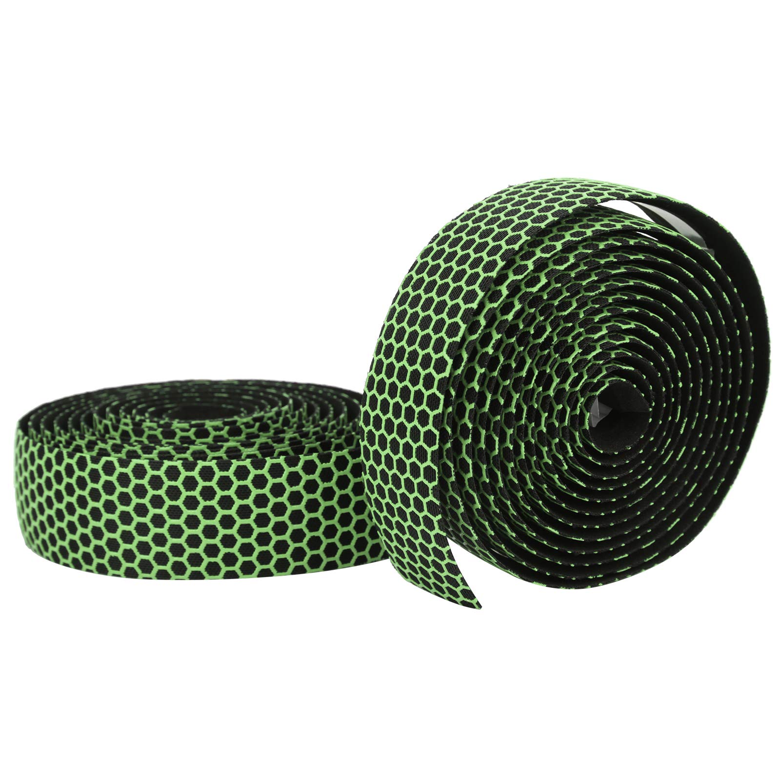 Alomejor Handlebar Wrap Strap Anti‑Slip Road Bike Bar Grip Tape Bike Sponge Tape with Bar End Plugs (Green)