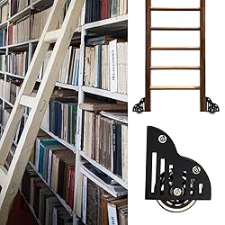 Kcgani 2 Pcs Heavy Duty Sliding Library Ladder