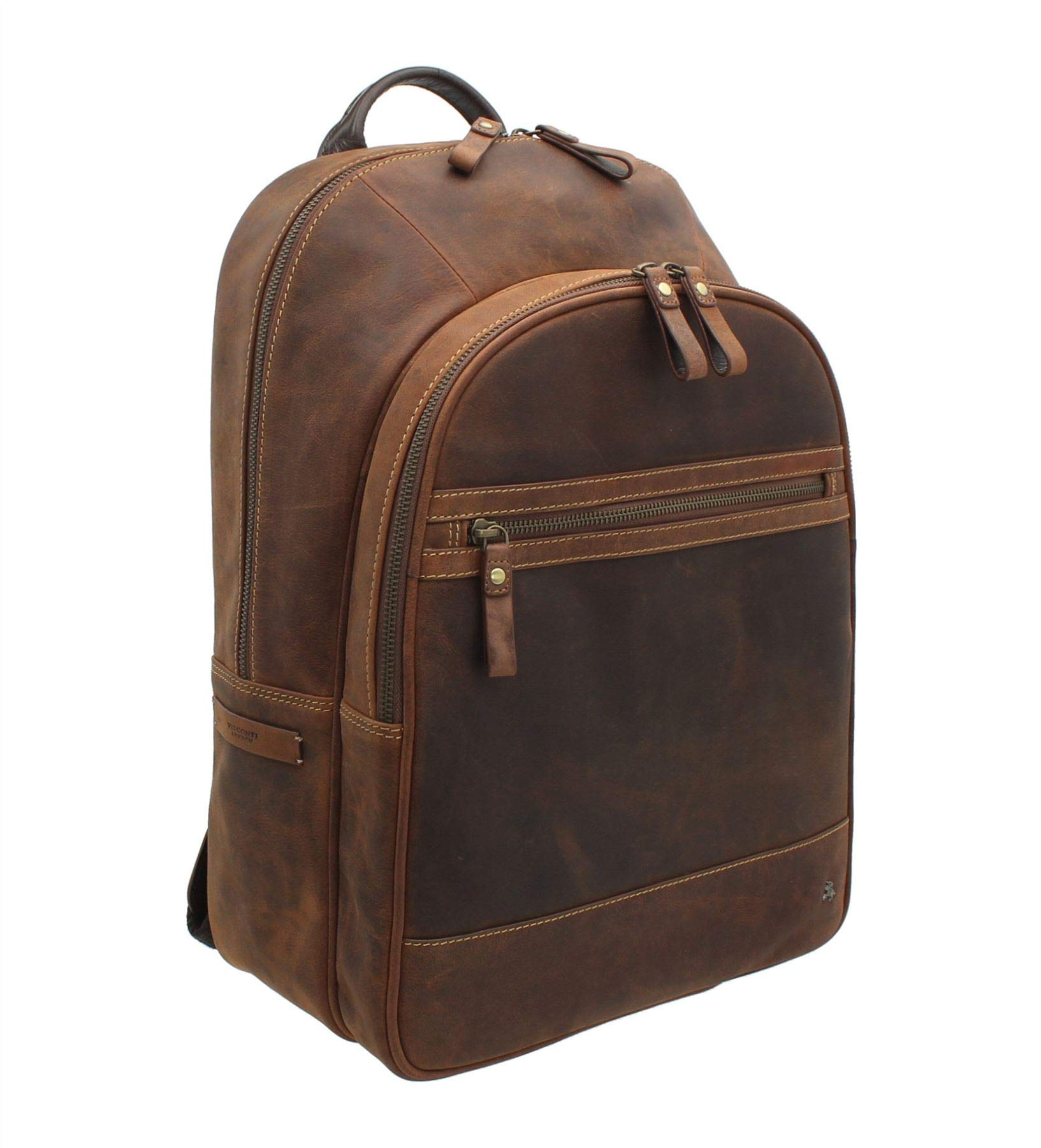 VISCONTI Toscana Collection Leather Laptop Backpack TC80b Havana Tan