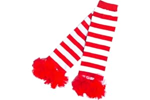Kirei Sui Baby Christmas Valentine's Day Red White Stripes Ruffle Leg Warmers